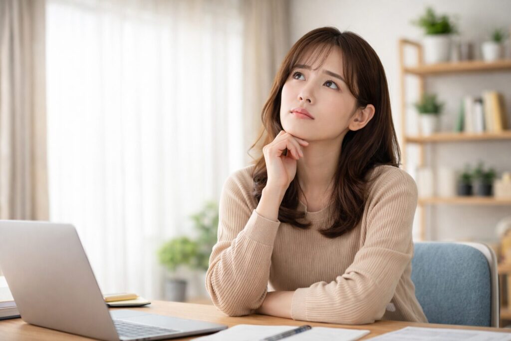 家のことで悩む女性